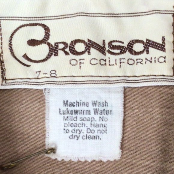 Vintage Western Themed Tan Denim Jacket Bronson of California - - Picture 10 of 14